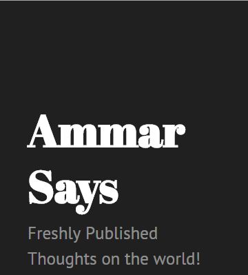 Ammar Says Homepage